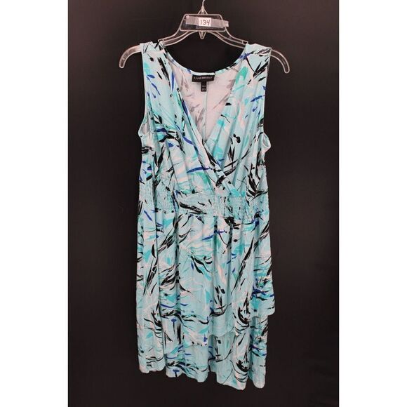 LANE BRYANT 14/16 ABSTRACT PRINT SMOCKED WAIST SUMMER DRESS - Picture 2 of 8